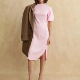 RAREISM Pink Satin Tie-Dye Short Sleeves Dress-image-35