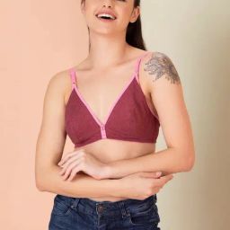 Clovia Maroon Non Wired Non Padded Demi Cup Bra-image-97