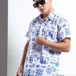 THE BEETEL HOUSE Men Graphic Printed Spread Collar Casual Shirt-picture-45