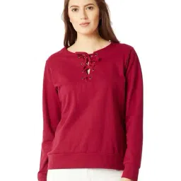 Miss Chase Maroon Cotton Sweatshirt-picture-34