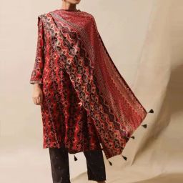 Folksong by W Maroon Printed Dupatta-picture-11