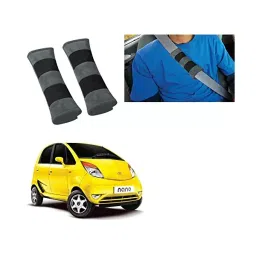 Auto Pearl Seat Belt Cushion (Pack of 2, Grey Black) Compatible for Tata Nano-image-4