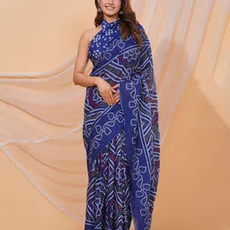 Shivanya Handicrafts Floral Pure Cotton Block Print Saree-image-64