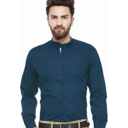 Hancock Blue Slim Fit Shirt-image-22