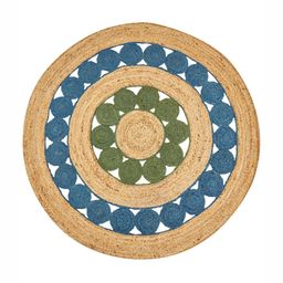 Art Avenue Hamilton Beige & Blue Textured Round Floor Jute Carpet-33