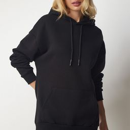 Happiness istanbul Hooded Kangaroo Pocket Cotton Sweatshirt-image-82