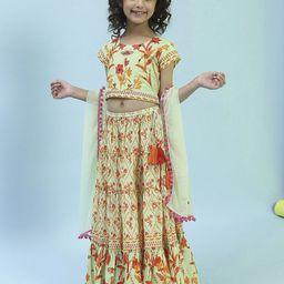 Biba Girls Printed Ready to Wear Lehenga & Blouse With Dupatta-picture-21
