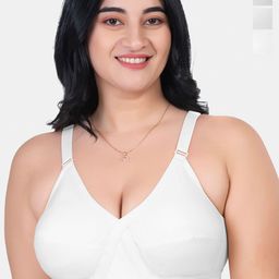 KOMLI Pack Of 3 Non Padded Full Coverage Cotton Minimizer Bra- All Day Comfort-picture-14