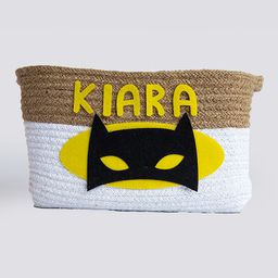 Yellow Doodle Superbaby Medium Organic Cotton Rope Basket - Multicolour-image-87