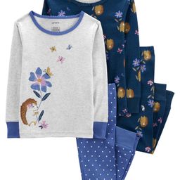 Carter's 4-Piece Hedgehog 100% Snug Fit Cotton PJs - Grey & Blue-image-83