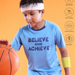 Pine Active Skin Friendly & Breathable Half Sleeves Printed T-Shirt - Blue-picture-21