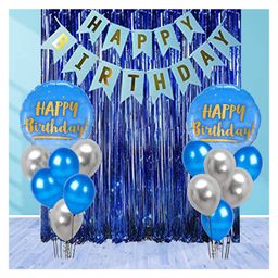 JOHRA Happy Birthday Foil Curtain / Birthday Decoration for Boys / Curtain for Birthday / Photoshoot Wall Decoration / Theme Decoration Round Balloon - Pack of 11-image-92