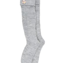 BHARATASYA Knee Length Button Detail Knitted Socks - Grey-image-29