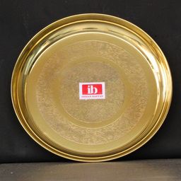 Indian Bartan Brass Round Thal - Circumference 28 cm-11