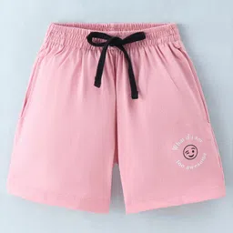 Fido Single Jersey Knit Shorts Text & Smiley Print - Pink-picture-43