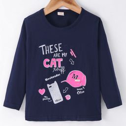 Olio Kids Cotton Knit Full Sleeves Winter T-Shirt with Text & Cap  Print - Navy-picture-18