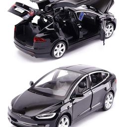 Magicwand Die-Cast Zinc Alloy 1:32 Scale Teslla Model X90 with 6 Openable Doors,Music,Lights & Pull Back Action-0