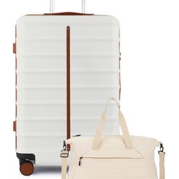 Assembly Premium Polycarbonate Luggage (60 Liters) - Hard Check-In Trolley Bag (24 inches) with Duffle Bag 35 Liters(White) - Odyssey-20
