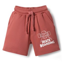 Taeko Single Jersey Knit Knee Length Shorts with Skating Print - Rose Gold-image-3