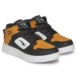 Asian Colour Blocked Sneakers - Black & Mustard-image-68