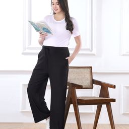 Bella Mama Full Length High Coverage Rib Knit Pant - Black-image-11