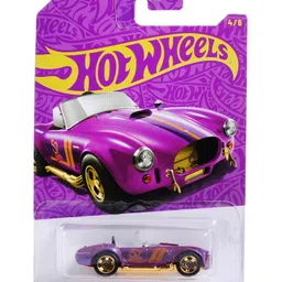 Hot Wheels Die Cast Free Wheel 1:64 Scale D-MUSCLE Shelby Cobra 427 S/C Toy Car - Purple & Gold-picture-13