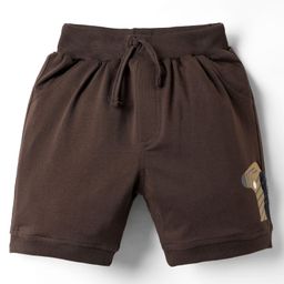 Mini Taurus 100% Cotton Knee Length Shorts With Animal Print - Dark Brown-image-84