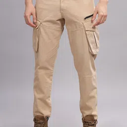 THREE DAYS Men Relaxed Regular Fit Mid-Rise Flat-Front Easy Wash Cargo Styles Trousers-image-64