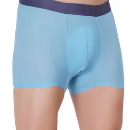 AMOUREUX Men Solid Outer Elasticated Trunk M7085_Sblu_L image 4