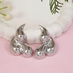 I Jewels Silver Plated Teardrop Shaped Studs-image-83