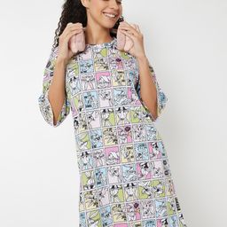 max Women Cartoon Characters Printed Round Neck Maxi Nightdress-picture-9