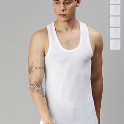 CAVENDERS Pack Of 6 Scoop Neck Pure Cotton Basic Vests - White Pure CottonDno-v349st-image-92