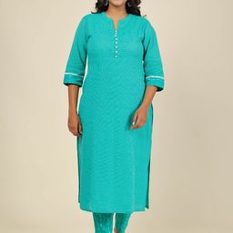 Aramya Kantha Cotton Woven Design Straight Kurta-image-97