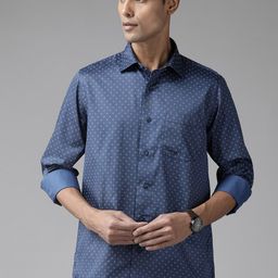 Blackberrys Cotton Slim Fit Opaque Printed Casual Shirt-image-38