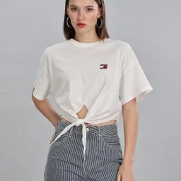 Tommy Hilfiger White Cotton Solid T-Shirt-picture-12