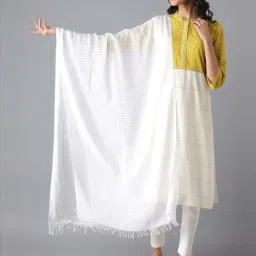 Aurelia White Cotton Woven Pattern Dupatta-picture-35