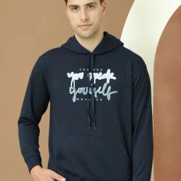 Vimal Jonney Blue Fleece Regular Fit Printed Hooded Sweatshirt-picture-11