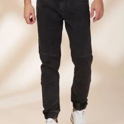 Being Human Grey Cotton Regular Fit Solid Jeans-image-90