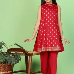 BAESD Girls Floral Printed Regular Kurta with Trousers-image-87