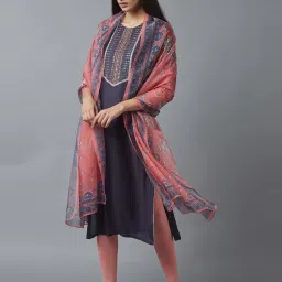 Wishful by W Peach Printed Dupatta image 2