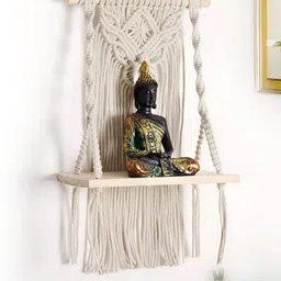 Decazone Beige Wooden & Cotton Macrame Wall Hanging-image-82