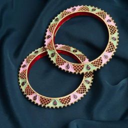 Panash Multicolored Gold Plated Meenakari Bangles Set of 2-3