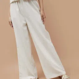 Ginger By Lifestyle Off White Regular Fit Trousers-picture-24