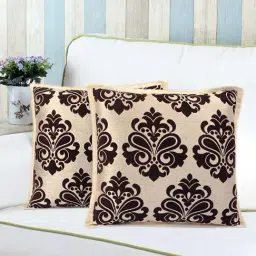Saral Home Brown Chenille Cushion Covers - Set of 2-image-51