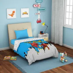 Spaces Marvel Blue & Red Cotton 180 TC Quilts - Set of 1-image-15