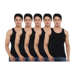 Dollar Bigboss Black Cotton Regular Fit Derby Vests (Pack Of 5)-image-27