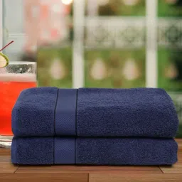 Creeva Navy 525 GSM Cotton Bath Towel Set of 2-image-27