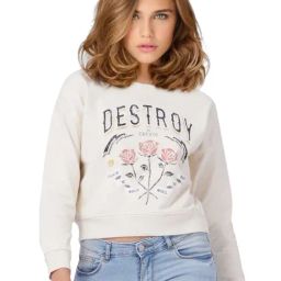 Only Off White Printed Sweatshirt-image-103