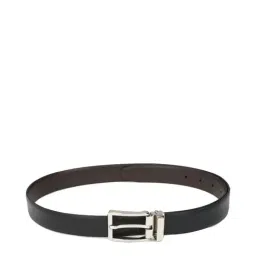 Louis Philippe Black Leather Reversible Belt for Men-picture-18