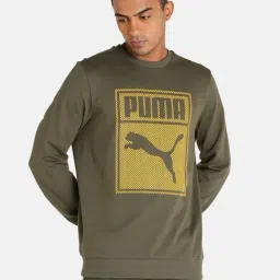 Puma Green Cotton Regular Fit Printed Sweatshirts-27